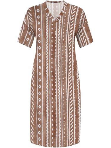 Image of PinkPatty Women's Plus Size Short Sleeve Maxi Dress Casual Loose V Neck Long Dress with Pockets