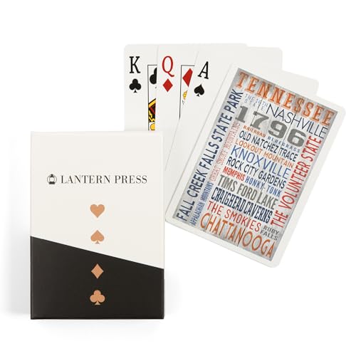 Lantern Press Tennessee, Tipografía Rústica, 52 Cartas Póker