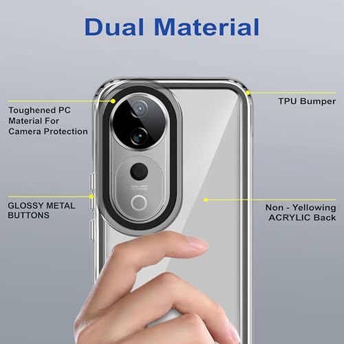 Image of Zapcase Back Case Cover for Vivo T3 Ultra 5G | Compatible for Vivo T3 Ultra 5G Back Cover | Case Cover with Camera Protection | (TPU + PC | Translucent Black)