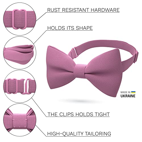 Image of Bow Tie House Mens Bowties Pre-tied Shape Clip on Bowtie Solid Men Formal Wear for kids, baby boys, toddler any age bow ties
