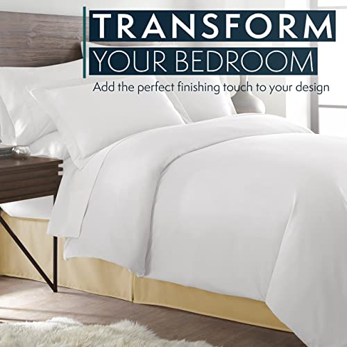 HC Collection California King Bed Skirt, Soft Microfiber Box Spring Cover, 14" Inch Drop Bed Skirt Twin Bed, Wrinkle & Fade Resistent - Beige