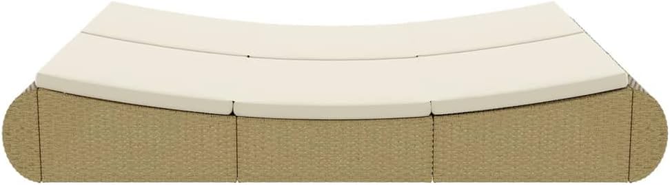 Outdoor Beds Patio Lounge Bed Poly Rattan Beige,Luxurious Rattan Sunlounger with Adjustable Backrest for Comfortable Outdoor Relaxation Beds for Patio, Lawn & Garden