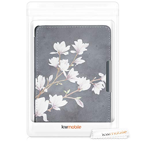 kwmobile hoes compatibel met Kobo Glo HD/Touch 2.0 - Case voor e-reader in taupe/wit/donkergrijs - Magnolia - Image 8