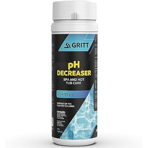 Gritt Commercial pH Decreaser | pH Down | Pool, Hot Tub and Spa pH Reducer | Sodium Bisulfate |High Alkalinity | Prevents Scale Build Up | Pool, Hot Tub and Spa Chemicals | Indoor and Outdoor | 3 lb Cover