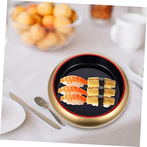 Plato Redondo para Sushi de Plástico Dorado miniatura 3