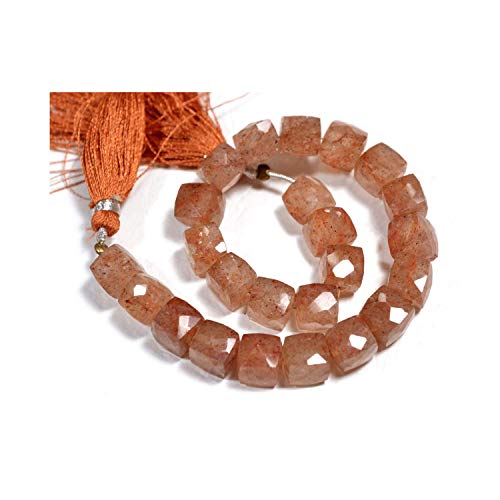 Quartz fraise naturel perle cube facetté 8mm pour bijoux et bracelet diy