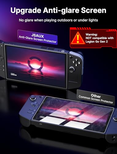 JSAUX 2-Pack Screen Protector for Legion Go, Anti Glare Screen Protector 9H Hardness Edge-to-Edge Scratch Resistant Matte Tempered Glass Compatible with Lenovo Legion Go