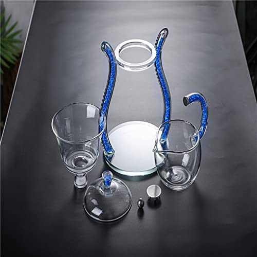 Aoheuo Luie Kungfu Glas Theeset Magnetische Waterafleiding Roterende Cover Kom Halfautomatische Glazen Theepot Pak (Blauw) - Image 6