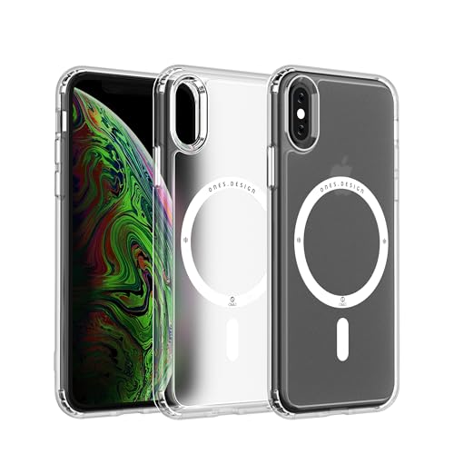 Image of ONES for iPhone X /XS Case, Translucent Matte Magnetic Phone Case Compatible with Magsafe, Military-Grade Shockproof Cover, Anti-Yellowing Hard Slim Protective Matte Case for iPhone X /XS