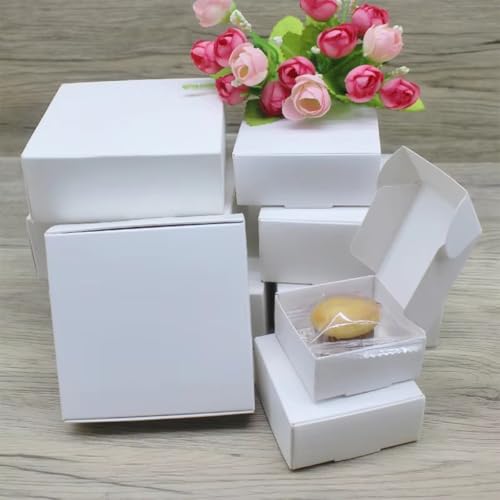 Cajas de cartón para envolver regalos y detalles especiales con estilo blanco 6