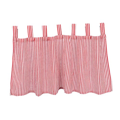 TOYANDONA Cortina Corta de Tela Rayas Rojas para Ventana Decoración de Sala de Estar Cocina y Habitación Panel Ligero y Duradero para Hogar