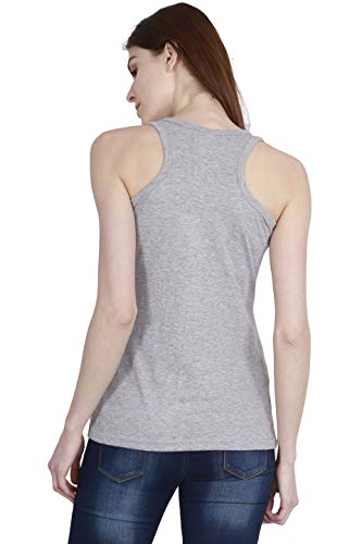 Image of FLEXIMAA Women's Cotton Plain Round Neck Sleeveless T-Shirt