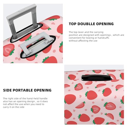 Strawberry Print Luggage Cover For Suitcase,Washable Elastic Travel Suitcase Protector With Zipper Closure And Bottom Buckle – Fits 18-32" Luggage-Large3