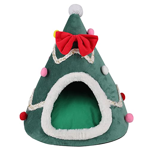 Lucky Monet Super Cute Christmas Tree Pet Bed Tent House Xmas Cat Dog Cave Bed Nest (Green, Small) #TOP7