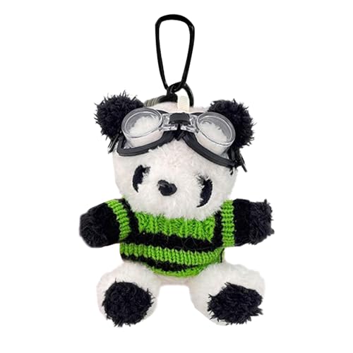 leryveo Portachiavi in peluche, portachiavi con animali di peluche | Zaino in peluche con ciondolo a forma di borsa con maglione e occhiali | Accessorio decorativo in peluche imbottito per borsa a