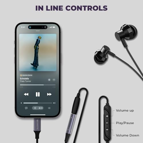 Image of Amkette Type C to 3.5mm Audio Jack Connector | DAC Chipset | Kevlar Braided Cable | Compatible with iPhone 16,15 Series & Other Type C Phones | Premium Aluminum Build | Plug & Play Compatibility