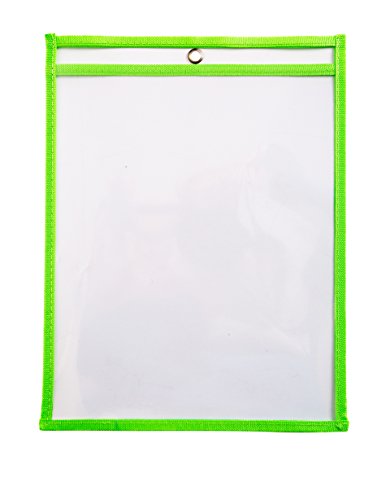 10 Dry Erase Pockets, Oversize 10 Inch x 13 Inch Pockets, Perfect for Classroom Organization, Reusable Dry Erase Pockets, Teaching Supplies, Multi-Color, 10 Pack