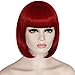 Bopocoko Short Red Wigs for Women, 12'' Red Bob Hair Wig with Bangs, Natural Fashion Synthetic Full Wig, Cute Colored Wigs for Daily Party Cosplay Halloween BU151R