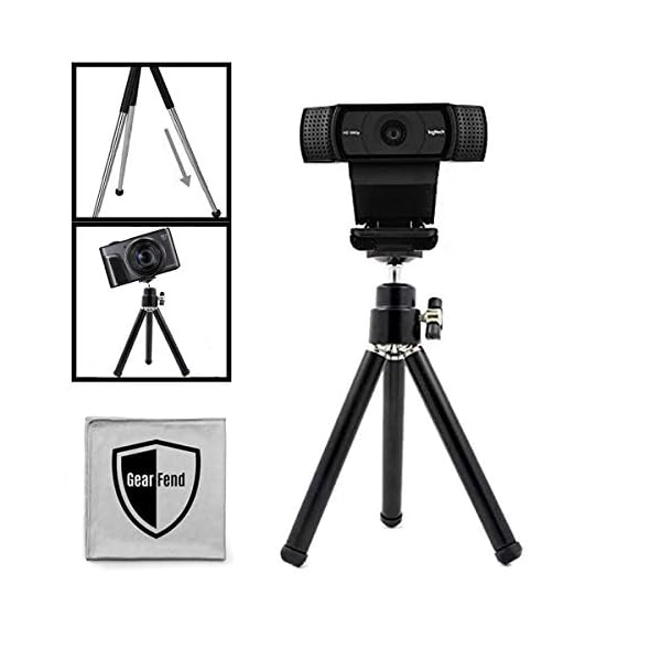 GearFend Mini-Stativ mit ausziehbaren Beinen für Logitech Webcam C920 C922 und kleine Kameras, 14 cm, inkl…