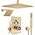 Shower System 12 Inches Rainfall Shower System Shower Head System for Bathroom 3 function shower system set Shower Faucet Rough-in Valve