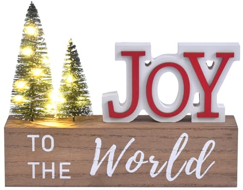 Christmas Decoration for Home, JOY to The World Wooden Christmas