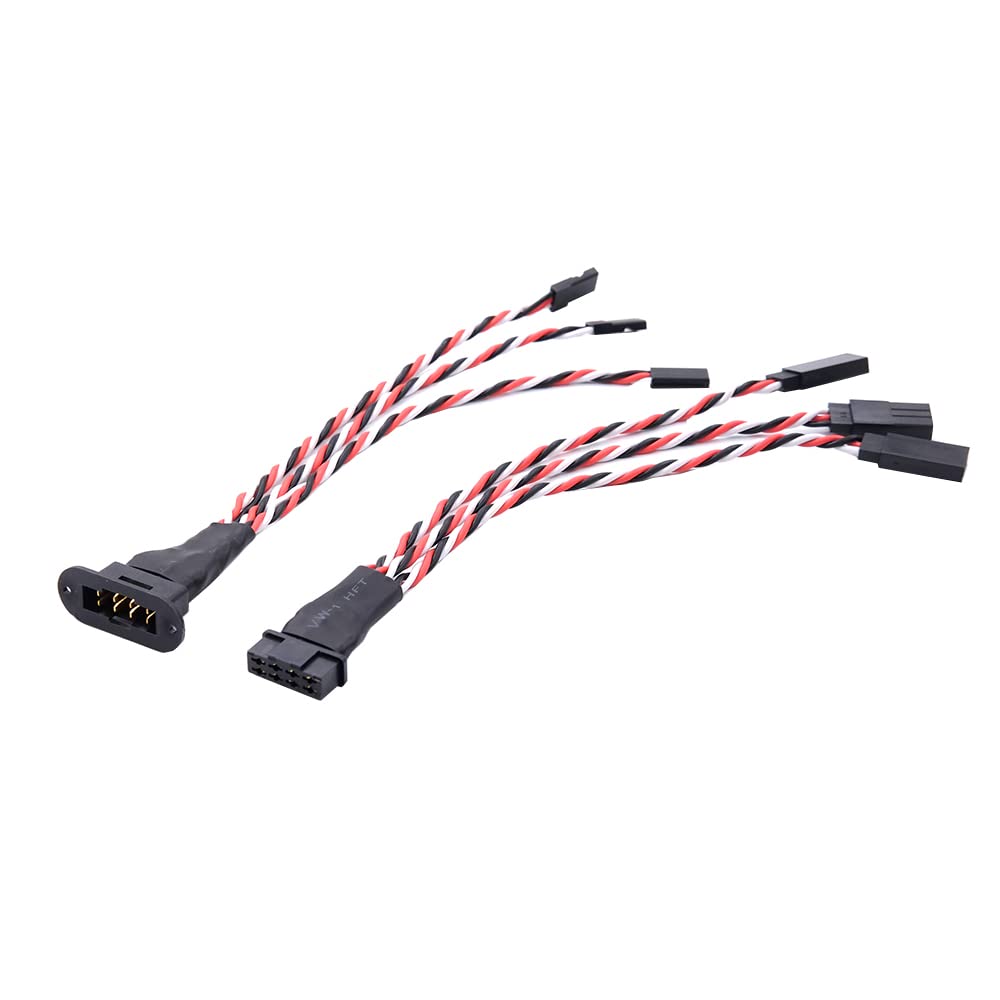 1 par de conectores MPX de 8 pines chapados en oro con enchufe de extensión servo macho hembra 2/3 cables para aviones planeadores modelo RC (3 cables de 45 cm de longitud)