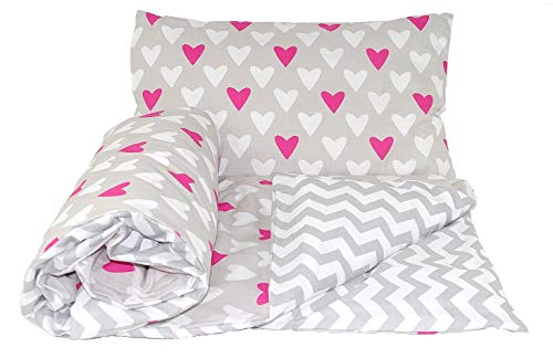 Set de ropa de cama reversible para bebé (2 piezas: funda de edredón y funda de almohada), de la marca Baby's Comfort 12 Talla:70x80cm for cribs / prams / moses baskets