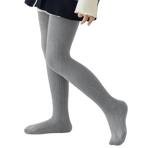 Meeshine 4 Packs Toddler Girls Cable Knit Tights Baby Kids Cotton Leggings Seamless Stockings Pants Pantyhose 1-8T4
