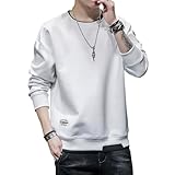 [Xiaoyu] トレーナー メンズ 秋服 長袖tシャツ メンズ 大きい サイズ 服 メンズ ファッション おしゃれ カジュアル Tシャツ ゆったり 人気 秋 冬 春 (2XL, ホワイト)