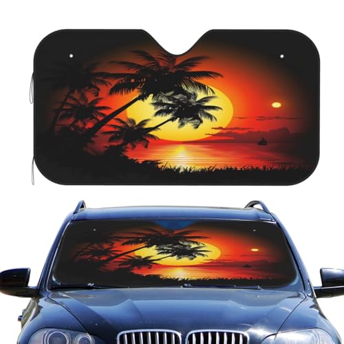 Couverture pare-brise de voiture coucher de soleil bâche auto été pour SUV et MPV