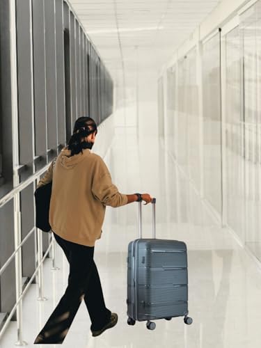 Image of Ligobags Polyester 8 Wheels 360 Degree Wall Street Soft-Sided Cabin Luggage Laptop Roller Case |24 Inch Trolley Bag