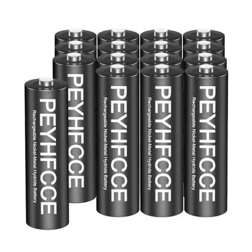 PEYHFCCE 1.2V 600mAh NiMH AA Rechargeable Batteries Solar AA Battery for Outdoor Solar Lights and Household Devices (16 Packs)