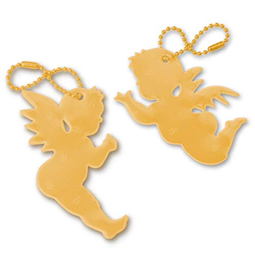 funflector Safety Reflector - Linzer Engerl Guardian Angel - Gold - 2-Pack