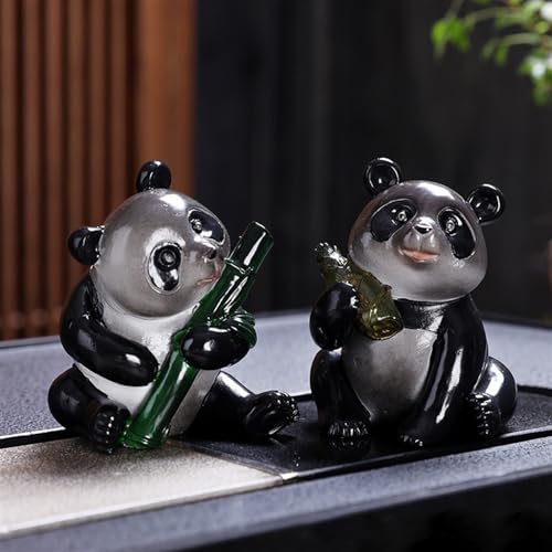 Juego de té chino con panda de arcilla morada para regalo original 5