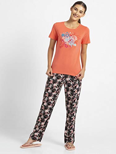 Image of Jockey 1361 Women's Super Combed Cotton Elastane Stretch Regular Fit Graphic Printed Round Neck Half Sleeve T-Shirt (Prints May Vary)