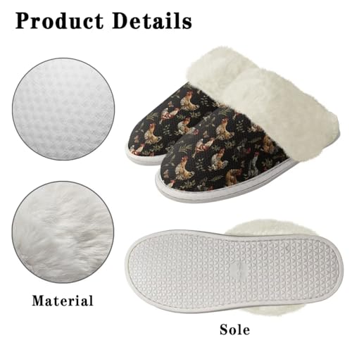 Howilath Warm Hummingbird Womens Slippers Non-Slip House Shoes Closed Toe Fuzzy Slippers for Indoor Outdoor 6