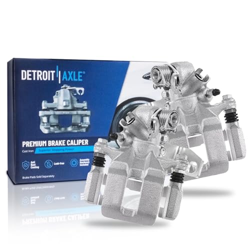 Image of Detroit Axle - Rear 2pc Brake Calipers for 2006-2015 Honda Civic CSX 2013-2018 ILX, 2 Disc Brake Calipers with Brackets Replacement