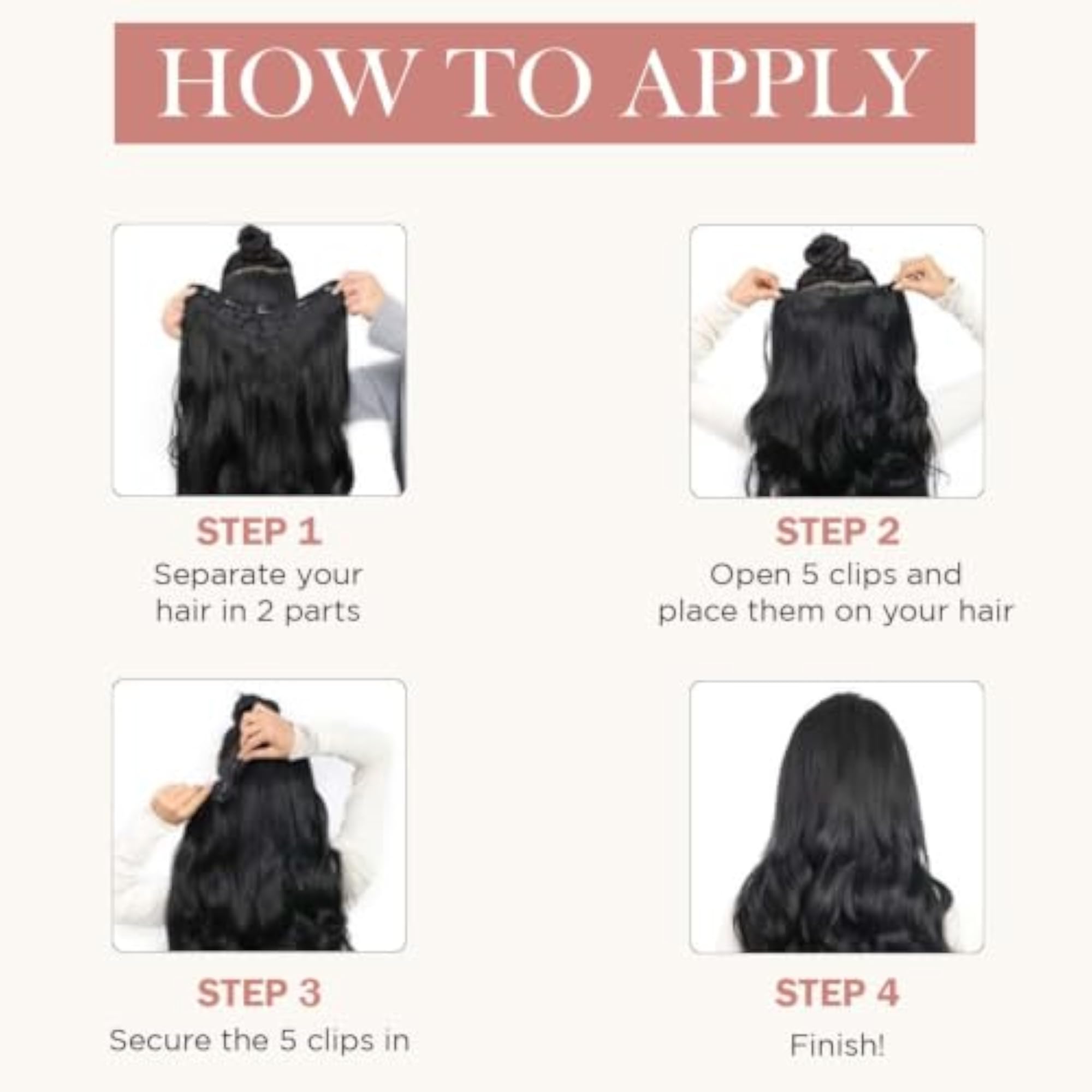 5 Clip Super Long Kinky Curly Hair Extension for Women