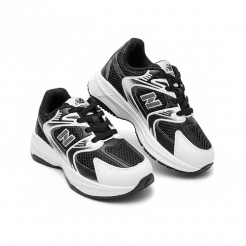 Image of Stylish Kids Lightweight Mesh Sports Running Shoes for Boys | Comfortable Lace-Up Casual Sneakers with Cushioned Sole for School, Outdoor Play