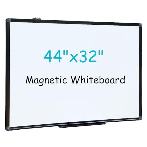 XIWODE 32x44 Inch Large Magnetic Dry Erase Board, Wall-Mounted Whiteboard Black Aluminum Frame, Smooth Durable No Ghosting for Home School Office Conference