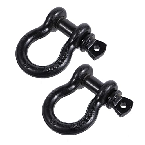 Cabilock 2 Pcs Heavy Duty D Ring Shackles for Off Road Use Towing Capacity Durable Powder Coated Finish for Tow Winch Applications