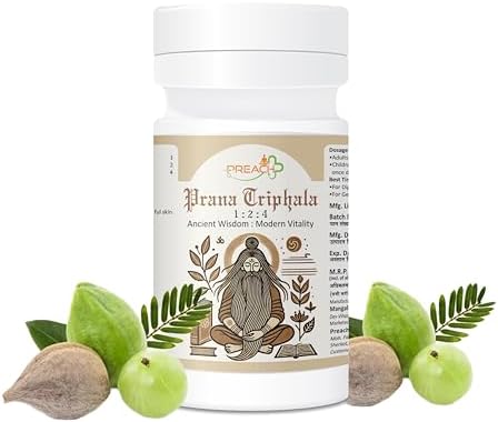 Preach Pharma Prana Triphla Churna 1:2:4 (ratio of Haritaki, Bibhitaki, and Amalaki) is a potent Ayurvedic blend DETOX