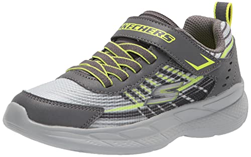 Skechers Kids Boy's SNAP Sprints 2.0 Sneaker, Light Grey/Charcoal, 2 Little Kid