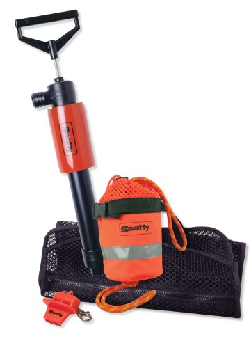 Scotty #794 Paddle Sports Accessory Kit w/ 544K Pump, 793 Throw Bag, Whistle & Mesh Bag,Orange,Small