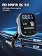 LENCENT Bluetooth FM Transmitter, Musik Adapter für Auto, Auto FM Bluetooth Adapter mit PD 30W QC3.0 Schnellladegerät, Hi-Fi Musik/Klartextanrufe【Farbiges Licht】