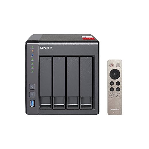 QNAP TS-451+ - Dispositivo de Almacenamiento en Red NAS (Intel Celeron Quad-Core, 4 bahías, 2 GB RAM, USB 3.0, SATA II/III, Gigabit), Negro