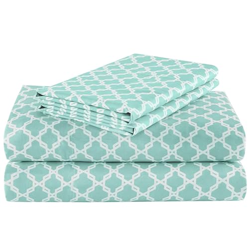 Comfort Spaces Queen Cooling Sheets, 4-Piece, Aqua