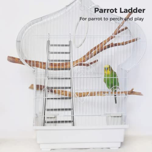 image for GEKMOR Parrot Ladder 9-Step Stainless Steel Rustproof Metal Nonskid Sm