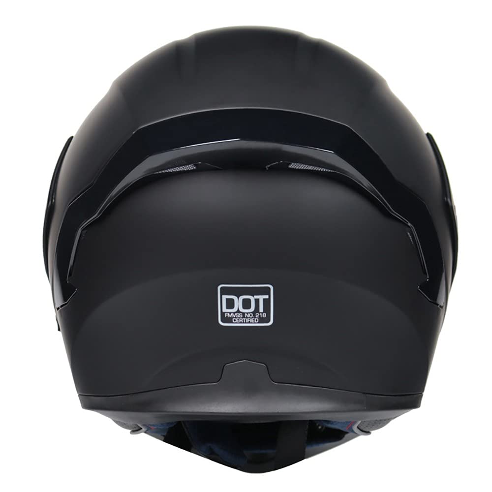 Casco De Moto Modular Integrado,Casco Modular Anticolisión con Visera Solar Doble para Hombres Y Mujeres Aprobado por ECE Antivaho Cómodo Y Transpirable Casco De Scooter Negro Mate