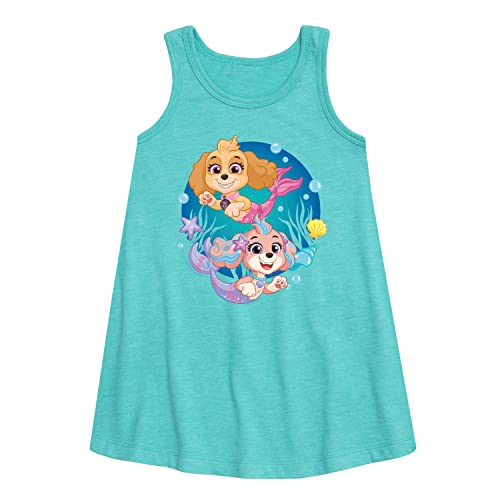 HYBRID APPAREL - Paw Patrol Aqua Pups - Skye and Coral - Toddler and Youth Girls A-line Dress